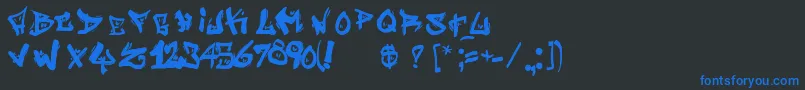 StreetWriterNoah-Schriftart – Blaue Schriften auf schwarzem Hintergrund