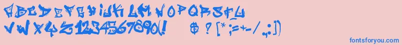 StreetWriterNoah Font – Blue Fonts on Pink Background