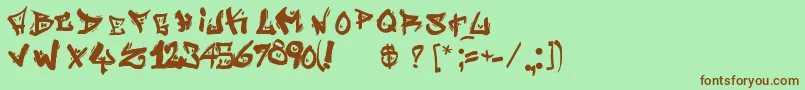 StreetWriterNoah Font – Brown Fonts on Green Background