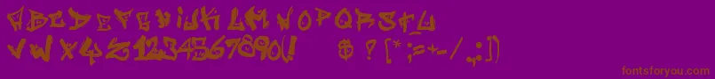 StreetWriterNoah-fontti – ruskeat fontit violetilla taustalla