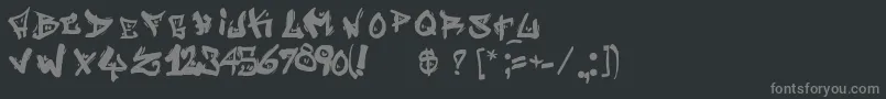 StreetWriterNoah-fontti – harmaat kirjasimet mustalla taustalla