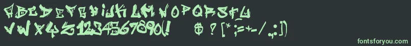 StreetWriterNoah-fontti – vihreät fontit mustalla taustalla