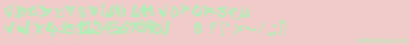 フォントStreetWriterNoah – ピンクの背景に緑の文字