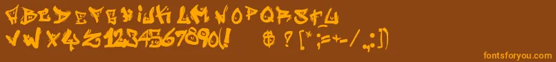 StreetWriterNoah Font – Orange Fonts on Brown Background