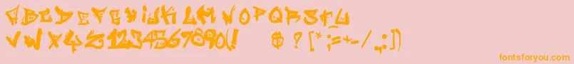 StreetWriterNoah Font – Orange Fonts on Pink Background