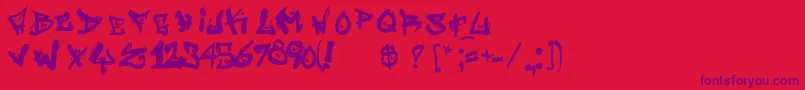 StreetWriterNoah Font – Purple Fonts on Red Background