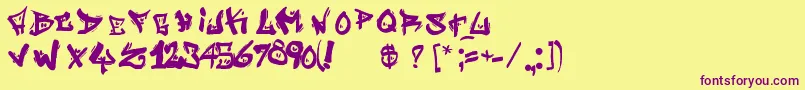 StreetWriterNoah Font – Purple Fonts on Yellow Background