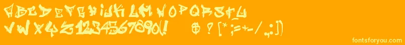 StreetWriterNoah-fontti – keltaiset fontit oranssilla taustalla