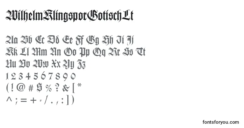 Шрифт WilhelmKlingsporGotischLt – алфавит, цифры, специальные символы