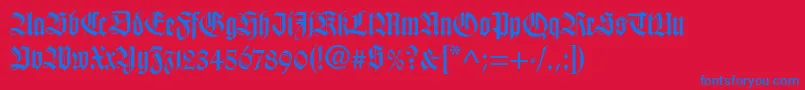 WilhelmKlingsporGotischLt Font – Blue Fonts on Red Background