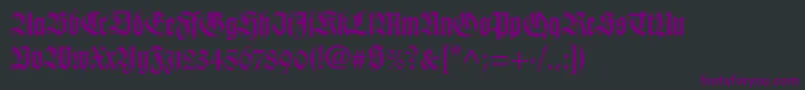 fuente WilhelmKlingsporGotischLt – Fuentes Moradas Sobre Fondo Negro