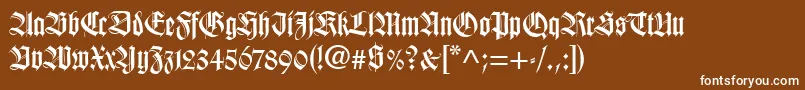 WilhelmKlingsporGotischLt Font – White Fonts on Brown Background