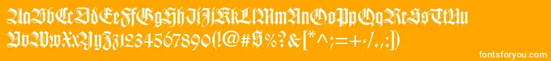 WilhelmKlingsporGotischLt Font – White Fonts on Orange Background