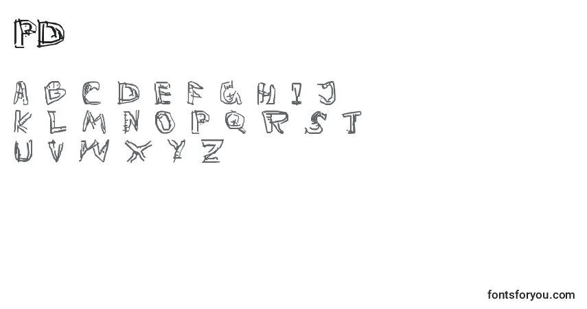 Schriftart PrivateDeath – Alphabet, Zahlen, spezielle Symbole