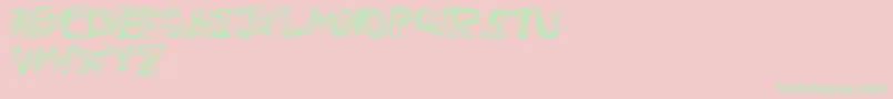 PrivateDeath Font – Green Fonts on Pink Background