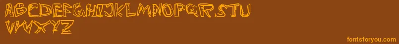 PrivateDeath Font – Orange Fonts on Brown Background