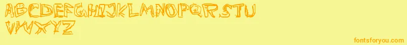 PrivateDeath Font – Orange Fonts on Yellow Background