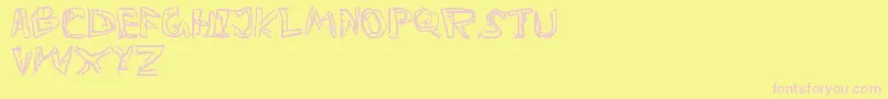 PrivateDeath Font – Pink Fonts on Yellow Background