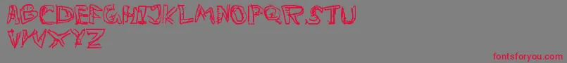 PrivateDeath-Schriftart – Rote Schriften auf grauem Hintergrund