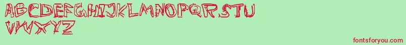 PrivateDeath Font – Red Fonts on Green Background