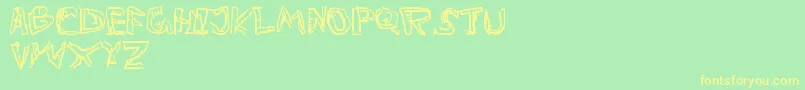PrivateDeath Font – Yellow Fonts on Green Background