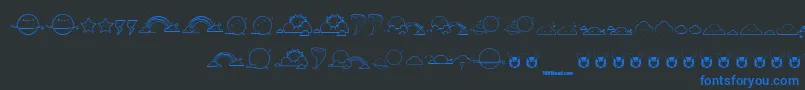 ToyCloud Font – Blue Fonts on Black Background