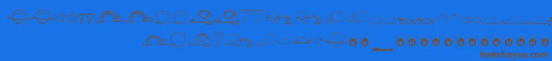 ToyCloud-Schriftart – Braune Schriften auf blauem Hintergrund