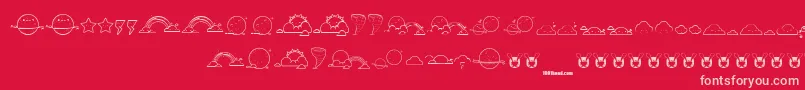 ToyCloud Font – Pink Fonts on Red Background