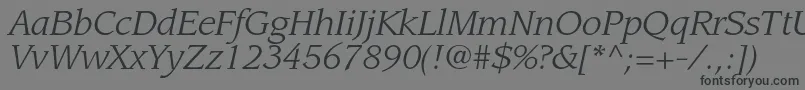 Шрифт LeawoodstdBookitalic – чёрные шрифты на сером фоне