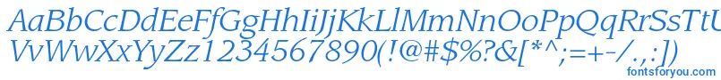 LeawoodstdBookitalic Font – Blue Fonts on White Background