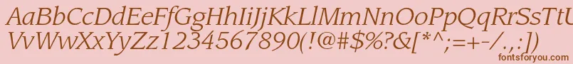 LeawoodstdBookitalic Font – Brown Fonts on Pink Background