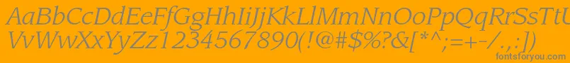 LeawoodstdBookitalic Font – Gray Fonts on Orange Background