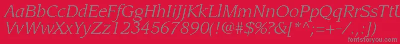 LeawoodstdBookitalic Font – Gray Fonts on Red Background