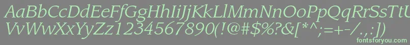 LeawoodstdBookitalic Font – Green Fonts on Gray Background