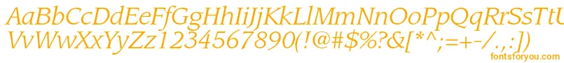 LeawoodstdBookitalic Font – Orange Fonts on White Background