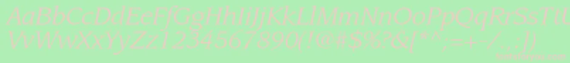 LeawoodstdBookitalic Font – Pink Fonts on Green Background