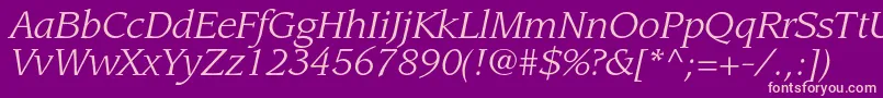 LeawoodstdBookitalic Font – Pink Fonts on Purple Background