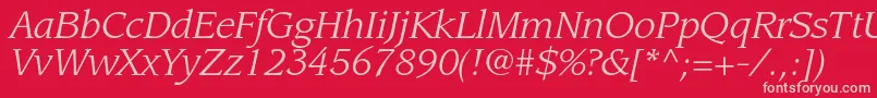 LeawoodstdBookitalic-Schriftart – Rosa Schriften auf rotem Hintergrund