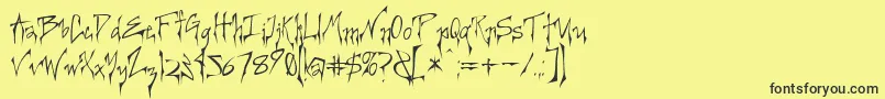 Czcionka Creerg ffy – czarne czcionki na żółtym tle