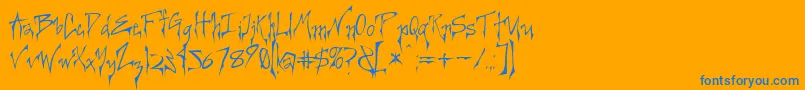 Creerg ffy Font – Blue Fonts on Orange Background