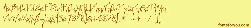 Creerg ffy Font – Brown Fonts on Yellow Background