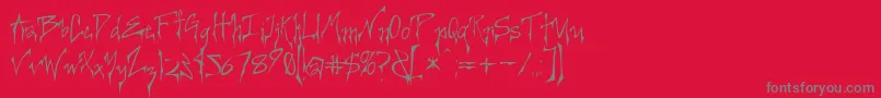 フォントCreerg ffy – 赤い背景に灰色の文字