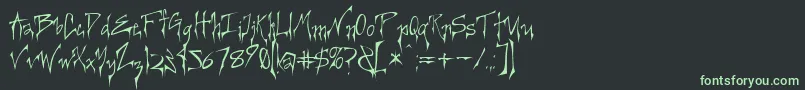 Creerg ffy-Schriftart – Grüne Schriften auf schwarzem Hintergrund