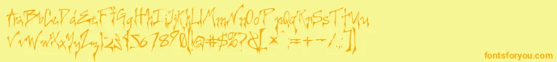 Creerg ffy Font – Orange Fonts on Yellow Background
