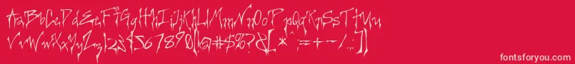 Creerg ffy Font – Pink Fonts on Red Background