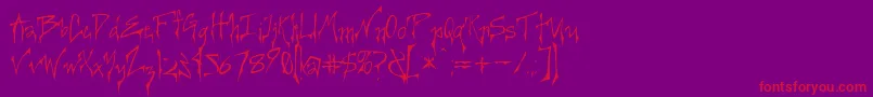 Creerg ffy-Schriftart – Rote Schriften auf violettem Hintergrund