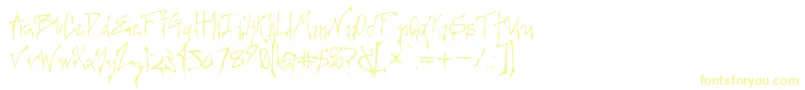 Czcionka Creerg ffy – żółte czcionki na białym tle