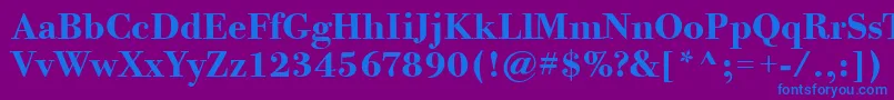 BodoniTwelveItcTtBold Font – Blue Fonts on Purple Background