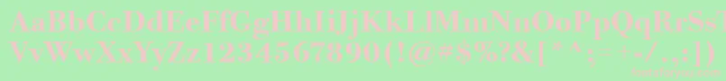 BodoniTwelveItcTtBold Font – Pink Fonts on Green Background