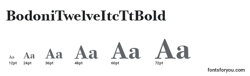 BodoniTwelveItcTtBold Font Sizes